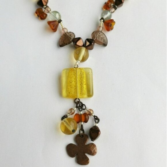 Vintage Czech handmade beaded necklace earrings set - Picture 6 of 8